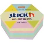 STICK'N Notebook hex 61x70mm pastel 250K STICKN
