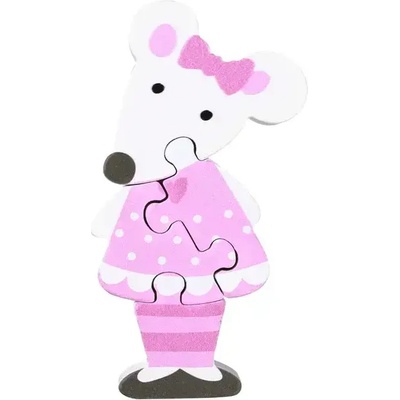 Orange Tree Toys Дървен Пъзел - Розово Мишле (ott06102)