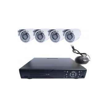 R8 Securityset 4x kamera + 4-CH DVR-1008H, HDMI