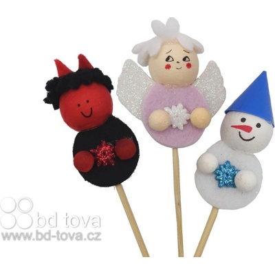 BD-TOVA Anděl, čert a sněhulák zápich -1 trojice – Zboží Mobilmania