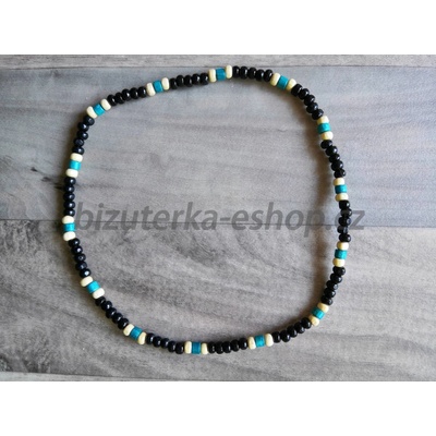 Bizuterka-eshop.cz dřevěné korálky na krk černo smetanovo modré BZ-07080 – Hledejceny.cz