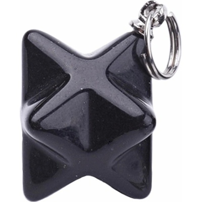 Nefertitis Obsidián černý přívěsek Merkaba hvězda NF46560