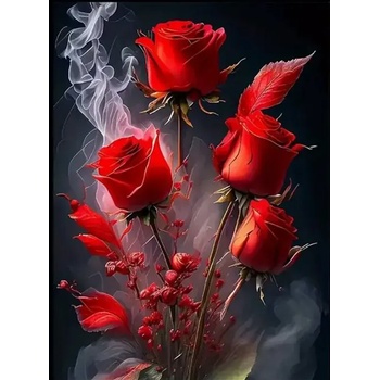 Norimpex - Puzzle Diamant painting: Rose flowers in smoke 30x40cm - 1 - 39 piese