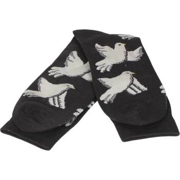 Мъжки памучни чорапи в графитено с гълъби