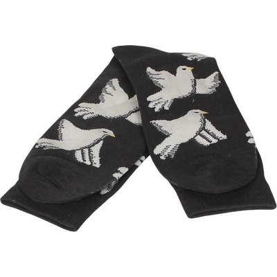 Мъжки памучни чорапи в графитено с гълъби