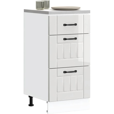 vidaXL Кухненски шкаф "Lucca" с висок гланц, бяло, инженерно дърво (854232)