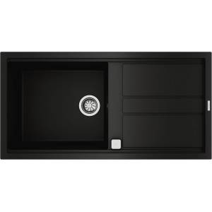 Teka Гранитна мивка, авт. клапан, обръщаема, за шкаф 60 см Nova 60 L-TG ЧЕРНА (М.1030,ЧЕ) - bay Мивка за вграждане