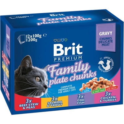 Brit Premium Cat kuře hovězí treska pstruh 1200 g