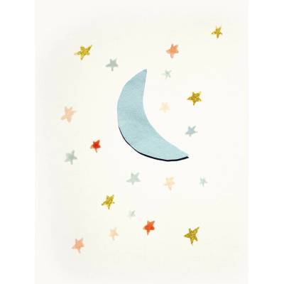 Plagát, Obraz - Soft Moon and Stars, Gemma Bardot, 30 × 40 cm