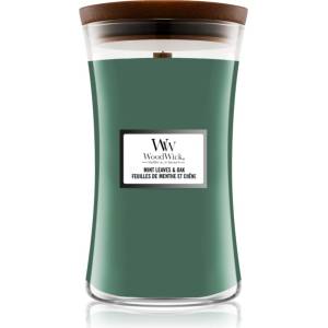 WoodWick Mint Leaves & Oak ароматна свещ с дървен фитил 609.5 гр
