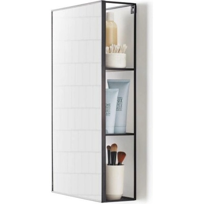 Umbra HK Limited Umbra Стенно огледало с 3 скрити рафта cubiko - цвят черен (umbra-1009654-040)
