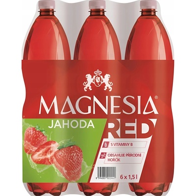 Magnesia Red Minerálna voda jemne sýtená jahodová 6 x 1,5 l