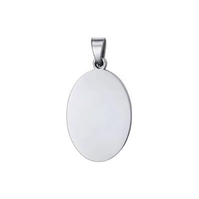 Šperky4U Ocelový přívěšek destička ovál 13 x 21 mm DR1315