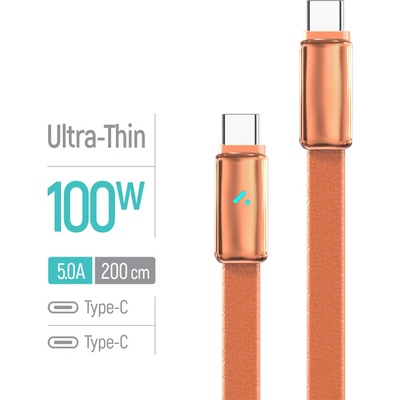 ColorWay CW-CBPDCC100-OR USB-C – USB-C (ultratenký) PD Fast Charging 100W 5A 1m oranžový