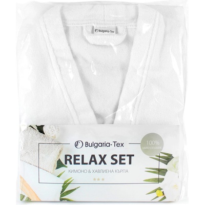 Bulgaria tex Сет Релакс - Кимоно&Хавлиена кърпа - Бяло