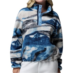 Columbia Дамски поларен пуловер Columbia Women's Helvetia II Printed Cropped Half Snap Fleece jumper - Phoenix Blue / Summits (105-6166-1814)