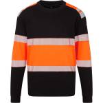 Portwest modaflame knit pw3 fr737 / Мъжки огнеупорен антистатичен суитшърт със светлоотразителни ленти - черен/оранжев xl (fr737obrxl)