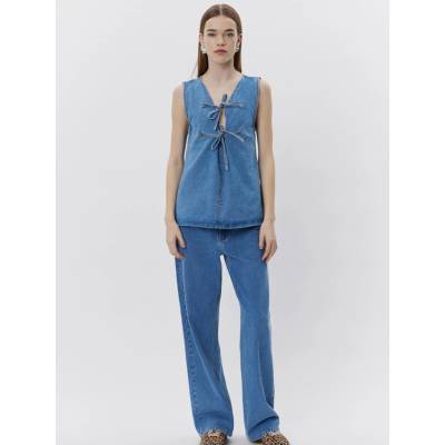 SOFIE SCHNOOR Син дамски топ от деним Sofie Schnoor Sofie Schnoor | Sin | ЖЕНИ | XS