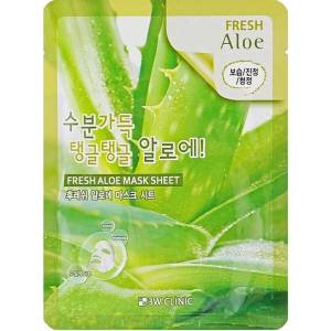 3W Clinic Fresh Aloe Mask Sheet - Хидратираща Шийт Маска 1бр/23g