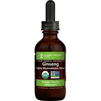 Global Healing Ginseng Raw Herbal Extract 59.2 ml капки | Global Healing (03023 (GF-2OZ))