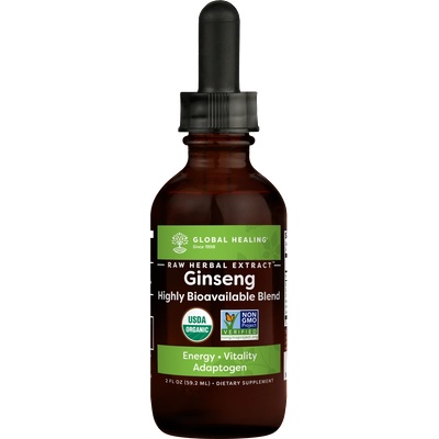 Global Healing Ginseng Raw Herbal Extract 59.2 ml капки | Global Healing (03023 (GF-2OZ))