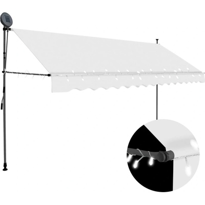 vidaXL Ručně zatahovací markýza s LED světlem 350 cm krémová