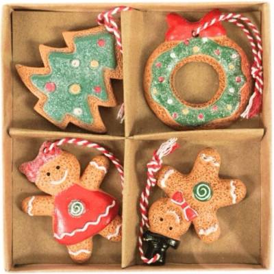 Textilomanie Sada 4 ks vianočných ozdôb GINGERBREADS 6 cm