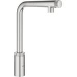 GROHE Кухненски смесител Grohe Minta SmartControl с издърпващ се душ, четкан хром Supersteel (31613DC0)