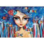 Magnolia - Puzzle Lady with Fish - 1 000 piese
