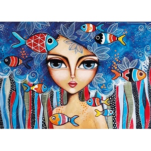 Magnolia - Puzzle Lady with Fish - 1 000 piese