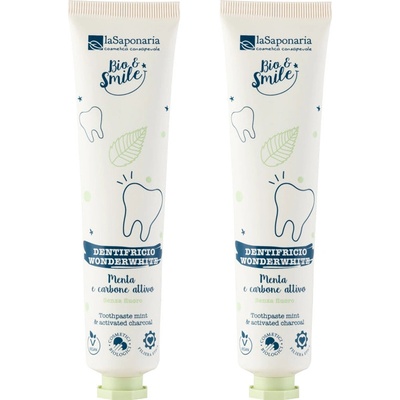 laSaponaria WonderWhite máta a aktivní uhlí BIO 2 x 75 ml