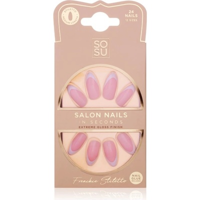 SOSU Cosmetics Umělé nehty Frenchie Salon Nails 24 ks