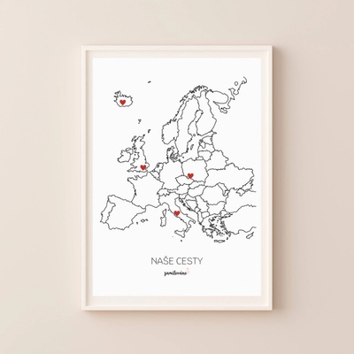 Zamilováno VZPOMÍNKOVÁ MAPA - Evropa