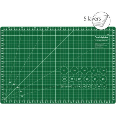 Řezací podložka TEXI GREEN 45 x 30 cm 5vrstvá zesílená