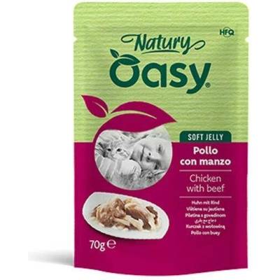 Oasy Cat Natury Soft Jelly Adult Kuřecí filety s hovězím masem v želé 70 g