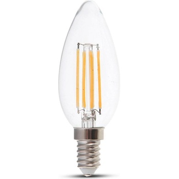 V-TAC LED Крушка 4W Filament E14 Кендъл Димиращ 3000K - 2870 (2870)