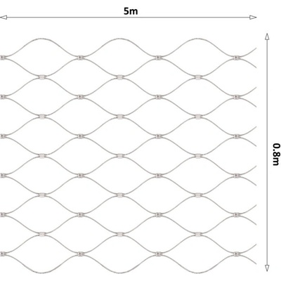 Lanková sieť, 0,8 x 5 m, oko 50 x 50 mm, ø 2 mm, AISI 316
