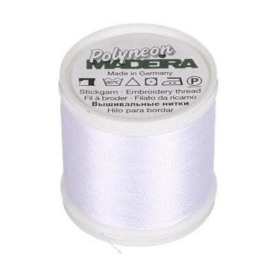 Vyšívací nitě PES Madeira Polyneon (400m) barva 1801 bright white