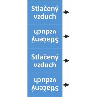 Grafiko | Stlačený vzduch - průměru trubky o 100 mm - Pás dle ISO 20560 - Materiál Folie s vyšší lepivostí s ochrannou laminací – High tack, Rozměr 105 x 1350 mm