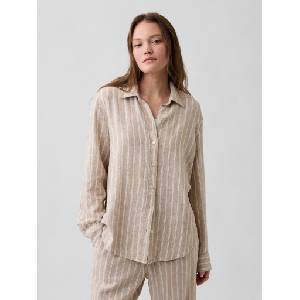 GAP Ленена риза Easy Shirt GAP GAP | Bezhov | ЖЕНИ | XXS
