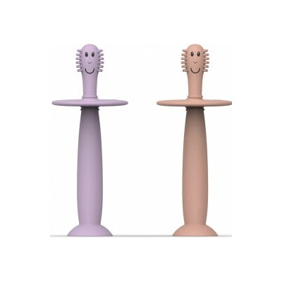 Matchstick Monkey Tréningová zubná kefka so zarážkou – dusty pink and lilac