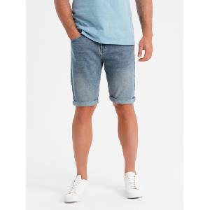 Ombre Clothing Мъжки дънкови къси панталони с подгъната сгъвка - светлосини Ombre Clothing | Sin | МЪЖЕ | S - zoot - 56,56 лв