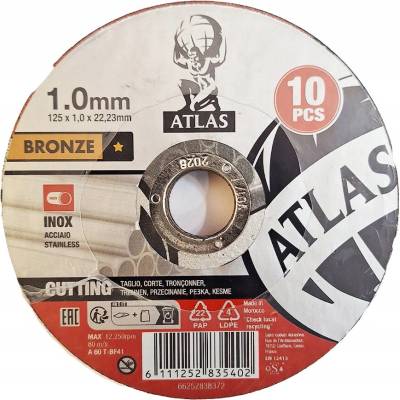 Atlas brúsny kotúč 125 x 22,23 x 1,0 mm INOX A60T-BF41 10 ks
