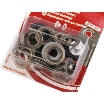 Průchodky s podložkou vnitřní Ø8 mm / vnější Ø18 mm staromosaz 1blistr – Zboží Mobilmania