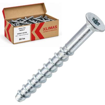 Klimas Wkret-Met 8x150mm - 50 ks - Skrutka do betónu so zápustnou hlavou TX, WDBLP