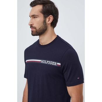 Tommy Hilfiger Памучна тениска Tommy Hilfiger в тъмносиньо с принт MW0MW33688 (MW0MW33688)