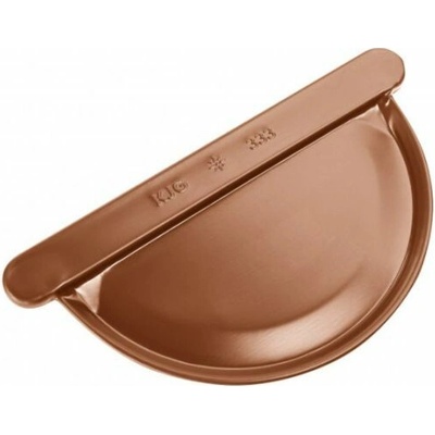 KJG Čelo žľabové polkruhové pozink 250 mm šírka žľabu 105 mm RAL 8004 Medeno hnedá