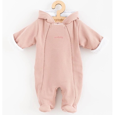 Zimná dojčenská kombinéza s kapucňou New Baby Frosty pink