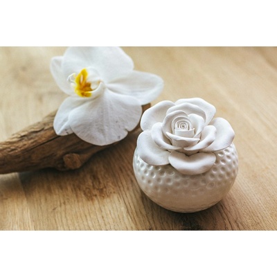 White Orchid aroma kámen Růžička v bílé mističce