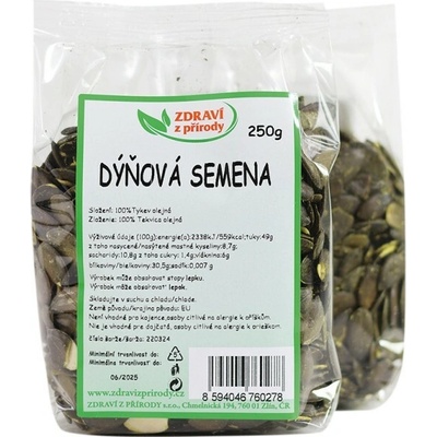 Zdraví z přírody Dýňová semena česká premium 250 g